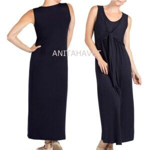 SAVI MOM Modesto Maternity Nursing Maxi Dress Navy